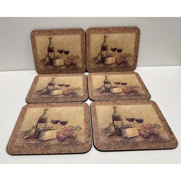 Jason  coasters  'California Cabernet  Collection" set of  6 coasters open box - Picture 2 of 4